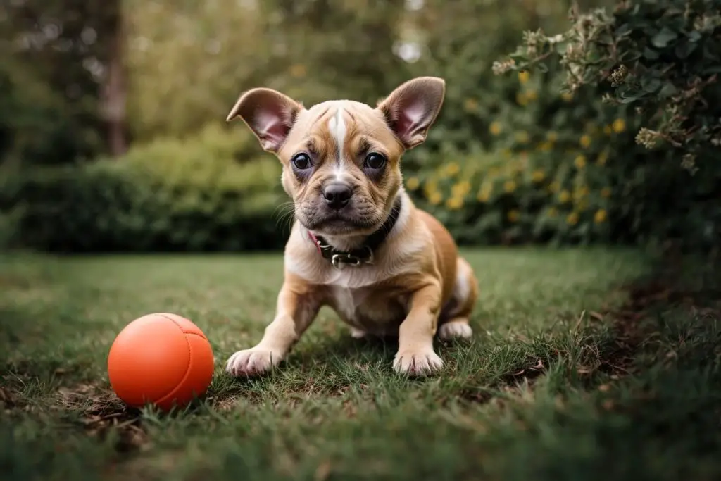 Whippet French Bulldog Mix, Puppy, Outside