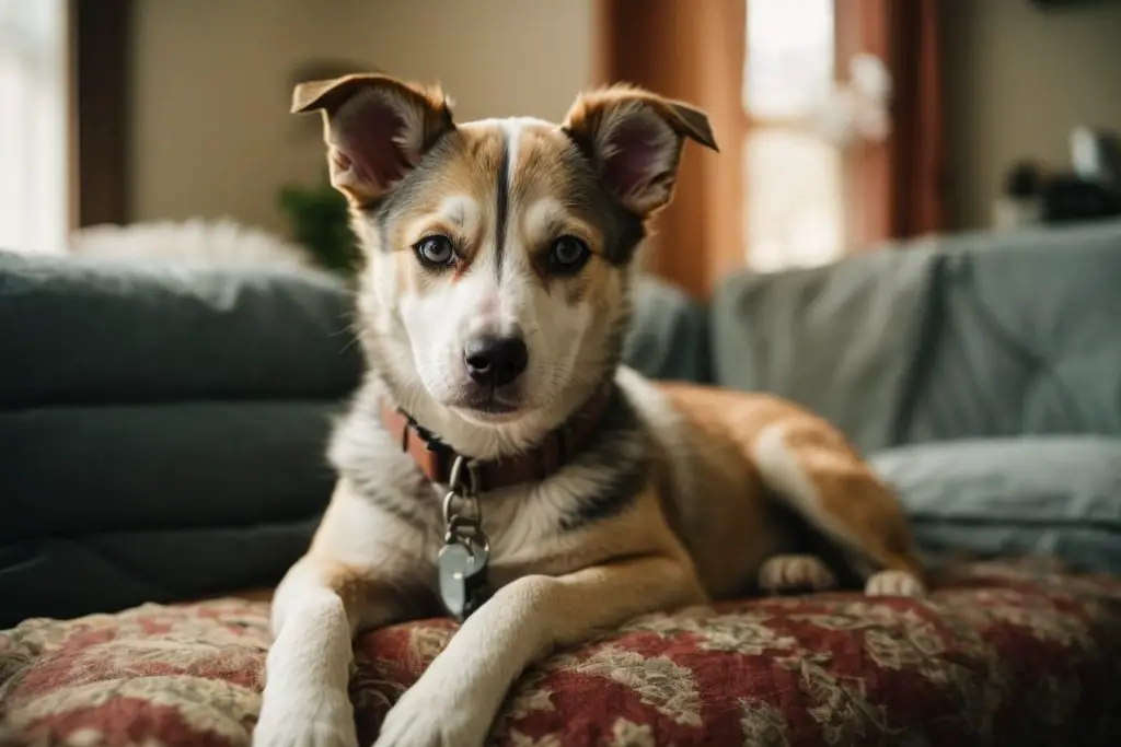 Whippet Husky Mix Puppy Indoors