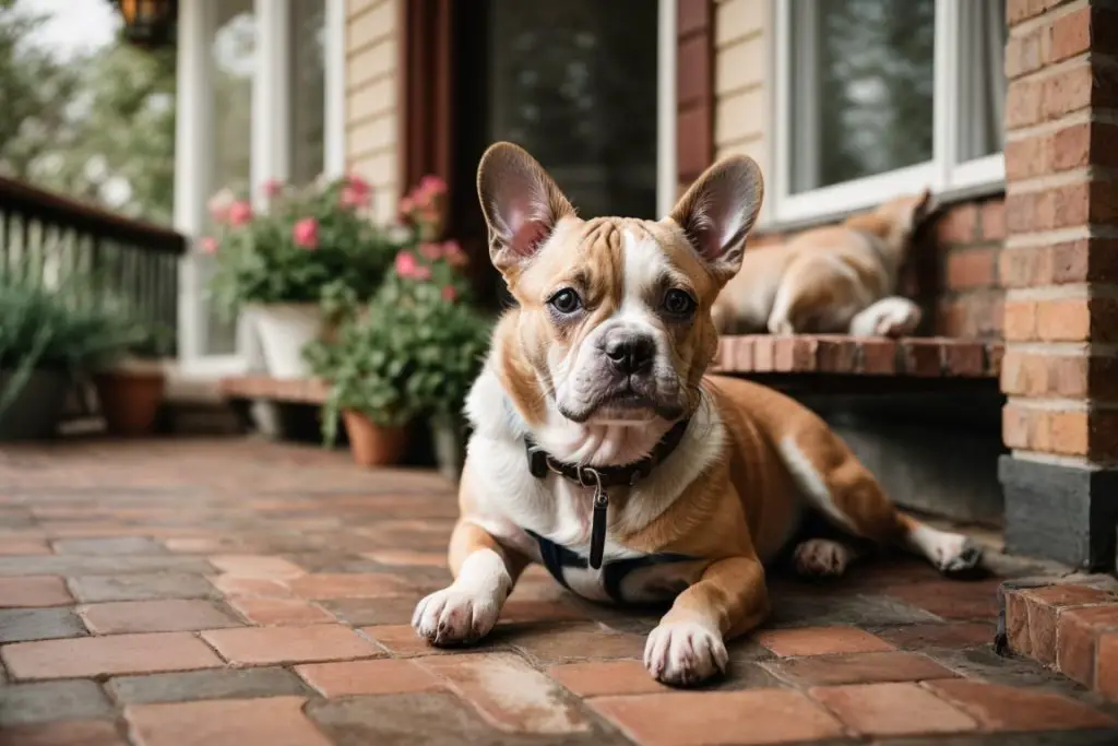 Whippet French Bulldog Mix Lying Down