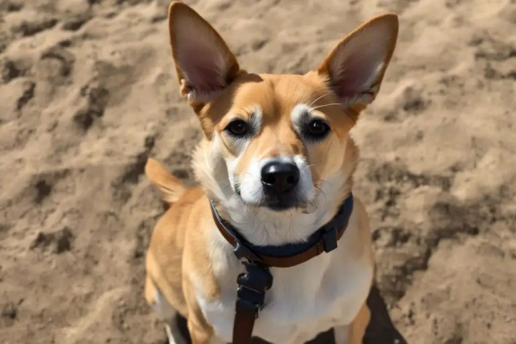 Whippet Shiba Inu Mix, Beach